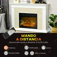 Chimenea Eléctrica con Calefacción 1800W Efecto Llama 120x24x80 cm Blanco HOMCOM Chimenea Eléctrica con Calefacción 1800W Efecto Llama 120x24x80 cm Blanco HOMCOM