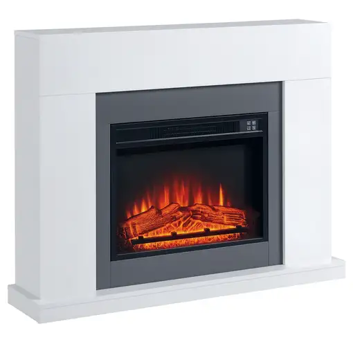 Chimenea Eléctrica 1800W-2000W con Mando Llama Ajustable Termostato HOMCOM Chimenea Eléctrica 1800W-2000W con Mando Llama Ajustable Termostato HOMCOM