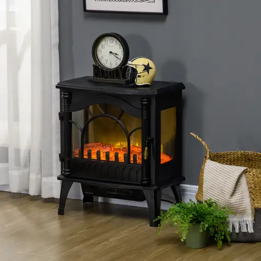 Chimenea Eléctrica 1000W/2000W para Sala 15-30 m² 55x31x58 cm Negro HOMCOM