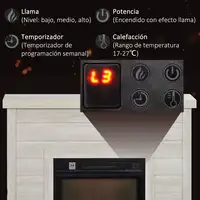 Chimenea Eléctrica 1800W con Efecto de Llama para Sala 30 m² Madera Clara HOMCOM Chimenea Eléctrica 1800W con Efecto de Llama para Sala 30 m² Madera Clara HOMCOM