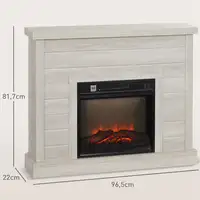 Chimenea Eléctrica 1800W con Efecto de Llama para Sala 30 m² Madera Clara HOMCOM Chimenea Eléctrica 1800W con Efecto de Llama para Sala 30 m² Madera Clara HOMCOM