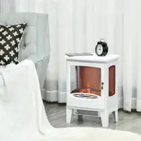 Chimenea Eléctrica 900W/1800W con Ventanas 39x26x54,8 cm Blanco HOMCOM Chimenea Eléctrica 900W/1800W con Ventanas 39x26x54,8 cm Blanco HOMCOM