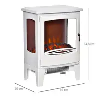Chimenea Eléctrica 900W/1800W con Ventanas 39x26x54,8 cm Blanco HOMCOM Chimenea Eléctrica 900W/1800W con Ventanas 39x26x54,8 cm Blanco HOMCOM
