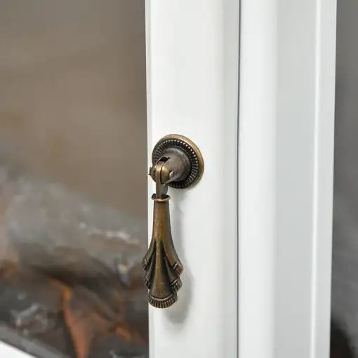 Chimenea Eléctrica 900W/1800W con Ventanas 39x26x54,8 cm Blanco HOMCOM