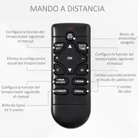 Chimenea Eléctrica 1000/2000W con Llama Mando a Distancia Temporizador HOMCOM Chimenea Eléctrica 1000/2000W con Llama Mando a Distancia Temporizador HOMCOM