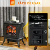 Chimenea Eléctrica de Pie 750/1500 W Área de Cobertura 15-20 m² Negro HOMCOM Chimenea Eléctrica de Pie 750/1500 W Área de Cobertura 15-20 m² Negro HOMCOM