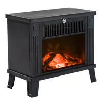 Chimenea Eléctrica Portátil 600W/1200W con Efecto de Llama Negro HOMCOM Chimenea Eléctrica Portátil 600W/1200W con Efecto de Llama Negro HOMCOM
