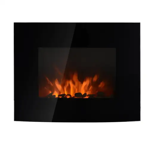 Chimenea Eléctrica de Pared 900/1800W Llama Protección Sobrecalentamiento HOMCOM Chimenea Eléctrica de Pared 900/1800W Llama Protección Sobrecalentamiento HOMCOM