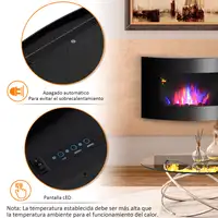Chimenea Eléctrica de Pared 900/1800W Llama Protección Sobrecalentamiento HOMCOM Chimenea Eléctrica de Pared 900/1800W Llama Protección Sobrecalentamiento HOMCOM