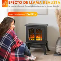 Chimenea Eléctrica de Pie 900/1800W Efecto Llama 3D Negro HOMCOM Chimenea Eléctrica de Pie 900/1800W Efecto Llama 3D Negro HOMCOM