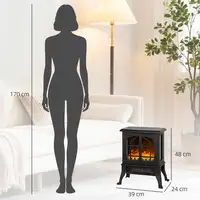 Chimenea Eléctrica de Pie 900/1800W Efecto Llama 3D Negro HOMCOM Chimenea Eléctrica de Pie 900/1800W Efecto Llama 3D Negro HOMCOM