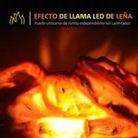 Chimenea Eléctrica Portátil Llama Simulada Ajustable 600/1200W Termostato HOMCOM Chimenea Eléctrica Portátil Llama Simulada Ajustable 600/1200W Termostato HOMCOM