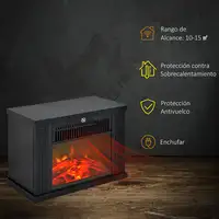 Chimenea Eléctrica Portátil Llama Simulada Ajustable 600/1200W Termostato HOMCOM Chimenea Eléctrica Portátil Llama Simulada Ajustable 600/1200W Termostato HOMCOM