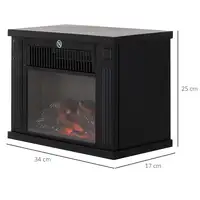 Chimenea Eléctrica Portátil Llama Simulada Ajustable 600/1200W Termostato HOMCOM Chimenea Eléctrica Portátil Llama Simulada Ajustable 600/1200W Termostato HOMCOM