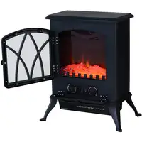 Chimenea Eléctrica Pie 1000W/2000W Movible Decorativo Efecto Llamas Negro HOMCOM Chimenea Eléctrica Pie 1000W/2000W Movible Decorativo Efecto Llamas Negro HOMCOM