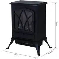 Chimenea Eléctrica Pie 1000W/2000W Movible Decorativo Efecto Llamas Negro HOMCOM Chimenea Eléctrica Pie 1000W/2000W Movible Decorativo Efecto Llamas Negro HOMCOM