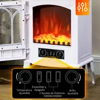 Chimenea Eléctrica 1000W/2000W con Efecto de Llama 39x23x56,5 cm Blanco HOMCOM Chimenea Eléctrica 1000W/2000W con Efecto de Llama 39x23x56,5 cm Blanco HOMCOM