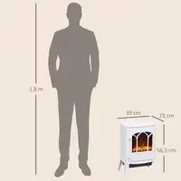 Chimenea Eléctrica 1000W/2000W con Efecto de Llama 39x23x56,5 cm Blanco HOMCOM Chimenea Eléctrica 1000W/2000W con Efecto de Llama 39x23x56,5 cm Blanco HOMCOM