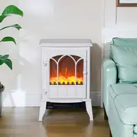 Chimenea Eléctrica 1000W/2000W con Efecto de Llama 39x23x56,5 cm Blanco HOMCOM Chimenea Eléctrica 1000W/2000W con Efecto de Llama 39x23x56,5 cm Blanco HOMCOM