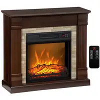 Chimenea Eléctrica 1800W con Efecto de Llama 80x21,6x67,8cm Marrón Oscuro HOMCOM Chimenea Eléctrica 1800W con Efecto de Llama 80x21,6x67,8cm Marrón Oscuro HOMCOM