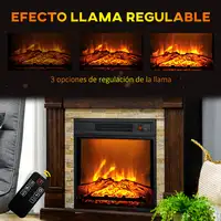 Chimenea Eléctrica 1800W con Efecto de Llama 80x21,6x67,8cm Marrón Oscuro HOMCOM Chimenea Eléctrica 1800W con Efecto de Llama 80x21,6x67,8cm Marrón Oscuro HOMCOM