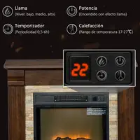 Chimenea Eléctrica 1800W con Efecto de Llama 80x21,6x67,8cm Marrón Oscuro HOMCOM Chimenea Eléctrica 1800W con Efecto de Llama 80x21,6x67,8cm Marrón Oscuro HOMCOM