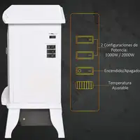 Chimenea Eléctrica 1000/2000W con Llama Simulada y Termostato Ajustable HOMCOM Chimenea Eléctrica 1000/2000W con Llama Simulada y Termostato Ajustable HOMCOM