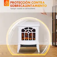 Chimenea Eléctrica 1000 W/2000 W 36,5x24x46 cm Blanco HOMCOM Chimenea Eléctrica 1000 W/2000 W 36,5x24x46 cm Blanco HOMCOM