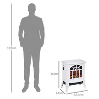 Chimenea Eléctrica 1000 W/2000 W 36,5x24x46 cm Blanco HOMCOM Chimenea Eléctrica 1000 W/2000 W 36,5x24x46 cm Blanco HOMCOM