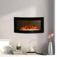 Chimenea Eléctrica de Pared 1000W/2000W Efecto de Llamas Luz LED Negro HOMCOM Chimenea Eléctrica de Pared 1000W/2000W Efecto de Llamas Luz LED Negro HOMCOM