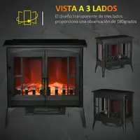 Chimenea Eléctrica 1000 W/2000 W con Ventanas 60x37x60,5 cm Negro HOMCOM Chimenea Eléctrica 1000 W/2000 W con Ventanas 60x37x60,5 cm Negro HOMCOM