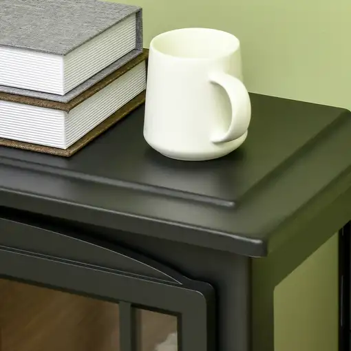 Chimenea Eléctrica 1000 W/2000 W con Ventanas 60x37x60,5 cm Negro HOMCOM