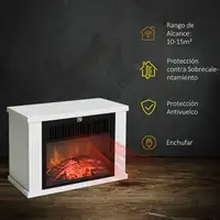 Chimenea Eléctrica Pequeña Efecto Llamas 600/1200W Termostado 34x17x25cm HOMCOM Chimenea Eléctrica Pequeña Efecto Llamas 600/1200W Termostado 34x17x25cm HOMCOM