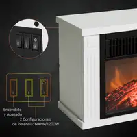 Chimenea Eléctrica Pequeña Efecto Llamas 600/1200W Termostado 34x17x25cm HOMCOM Chimenea Eléctrica Pequeña Efecto Llamas 600/1200W Termostado 34x17x25cm HOMCOM