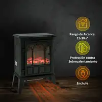 Chimenea Eléctrica de Pie Decorativa Calefactor Estufa 1000/2000W HOMCOM Chimenea Eléctrica de Pie Decorativa Calefactor Estufa 1000/2000W HOMCOM
