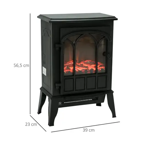 Chimenea Eléctrica de Pie Decorativa Calefactor Estufa 1000/2000W HOMCOM