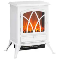 Chimenea Eléctrica 1000W/2000W con Ventanas 45x28,5x54 cm Blanco HOMCOM Chimenea Eléctrica 1000W/2000W con Ventanas 45x28,5x54 cm Blanco HOMCOM