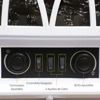 Chimenea Eléctrica 1000W/2000W con Ventanas 45x28,5x54 cm Blanco HOMCOM Chimenea Eléctrica 1000W/2000W con Ventanas 45x28,5x54 cm Blanco HOMCOM