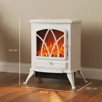 Chimenea Eléctrica 1000W/2000W con Ventanas 45x28,5x54 cm Blanco HOMCOM Chimenea Eléctrica 1000W/2000W con Ventanas 45x28,5x54 cm Blanco HOMCOM