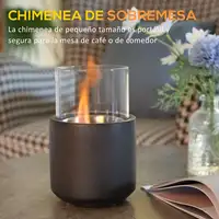 Chimenea Bioetanol Sobremesa Capacidad 0,4 L Combustión 2,5h 12x12x19 cm HOMCOM