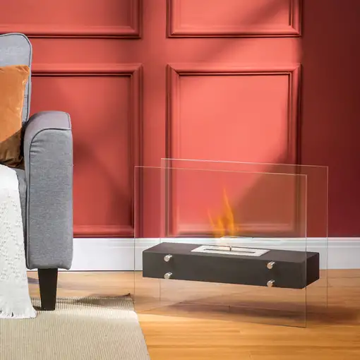 Chimenea de Bioetanol Sobremesa 7000 BTU 60x26x50 cm Negro HOMCOM
