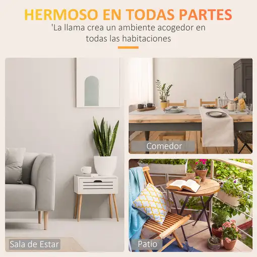 Chimenea de Bioetanol Sobremesa 7000 BTU 60x26x50 cm Negro HOMCOM