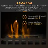 Chimenea de Bioetanol 7000 BTU con Tanque de 1,2 L 41x25x54 cm Negro HOMCOM