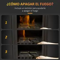 Chimenea de Bioetanol 7000 BTU con Tanque de 1,2 L 41x25x54 cm Negro HOMCOM