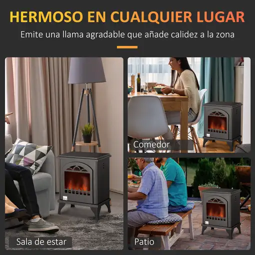 Chimenea de Bioetanol 7000 BTU con Tanque de 1,2 L 41x25x54 cm Negro HOMCOM