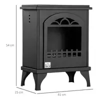 Chimenea de Bioetanol 7000 BTU con Tanque de 1,2 L 41x25x54 cm Negro HOMCOM