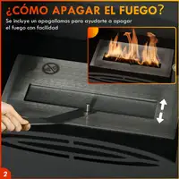 Chimenea de Etanol 7000BTU Tanque de 0,9 L 39x26x54 cm Negro HOMCOM Chimenea de Etanol 7000BTU Tanque de 0,9 L 39x26x54 cm Negro HOMCOM