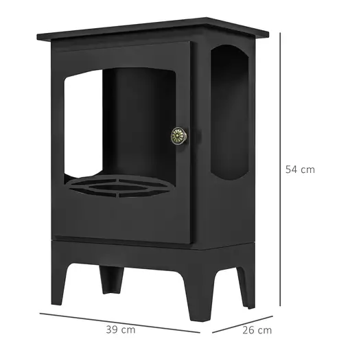 Chimenea de Etanol 7000BTU Tanque de 0,9 L 39x26x54 cm Negro HOMCOM