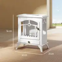 Chimenea de Bioetanol con Tanque de 0,9 L 45x28x54 cm Blanco HOMCOM Chimenea de Bioetanol con Tanque de 0,9 L 45x28x54 cm Blanco HOMCOM