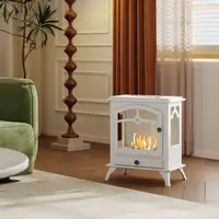 Chimenea de Bioetanol con Tanque de 0,9 L 45x28x54 cm Blanco HOMCOM Chimenea de Bioetanol con Tanque de 0,9 L 45x28x54 cm Blanco HOMCOM